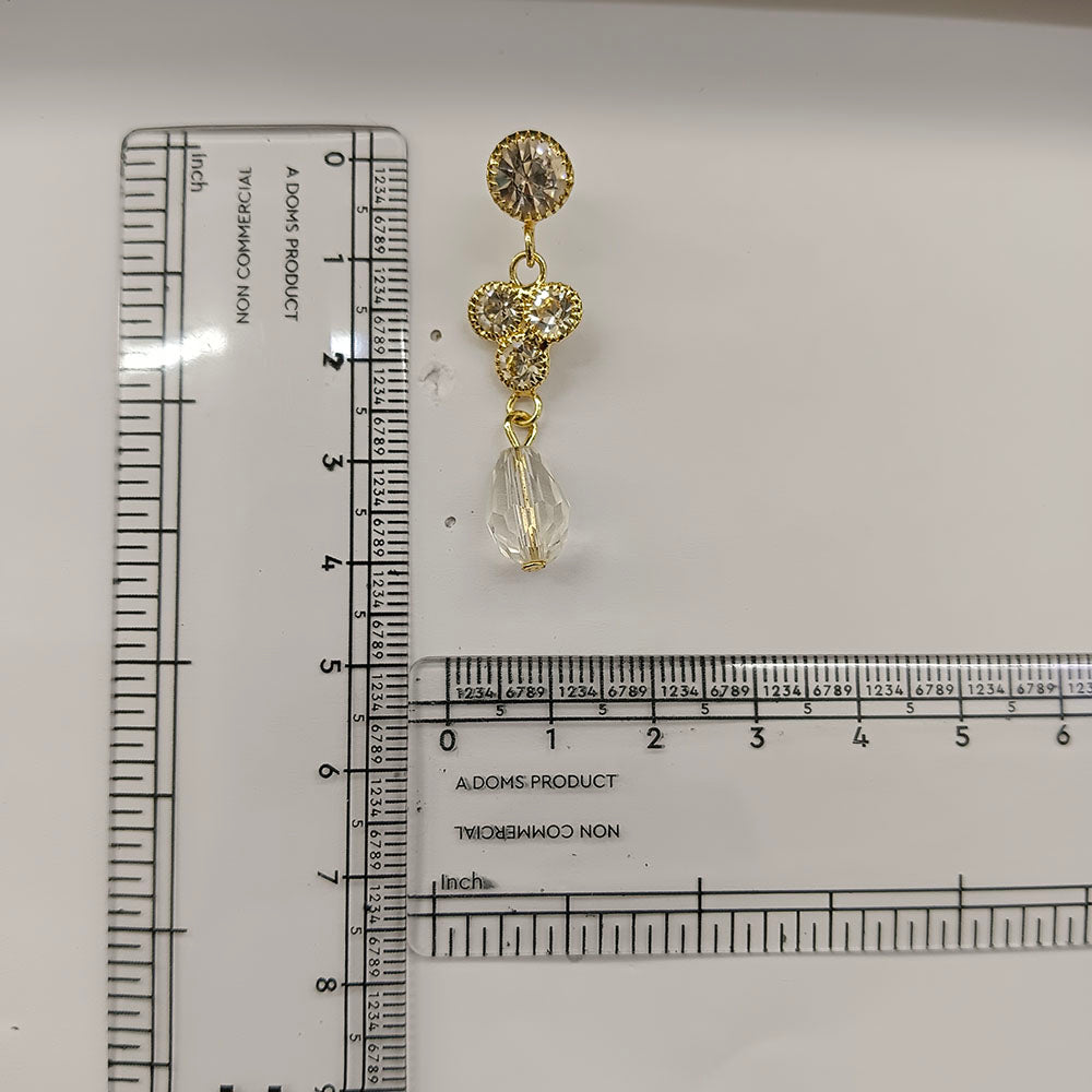 The99Jewel Magnificent Gold Plated Crystal Stone Dangler Earrings for Women