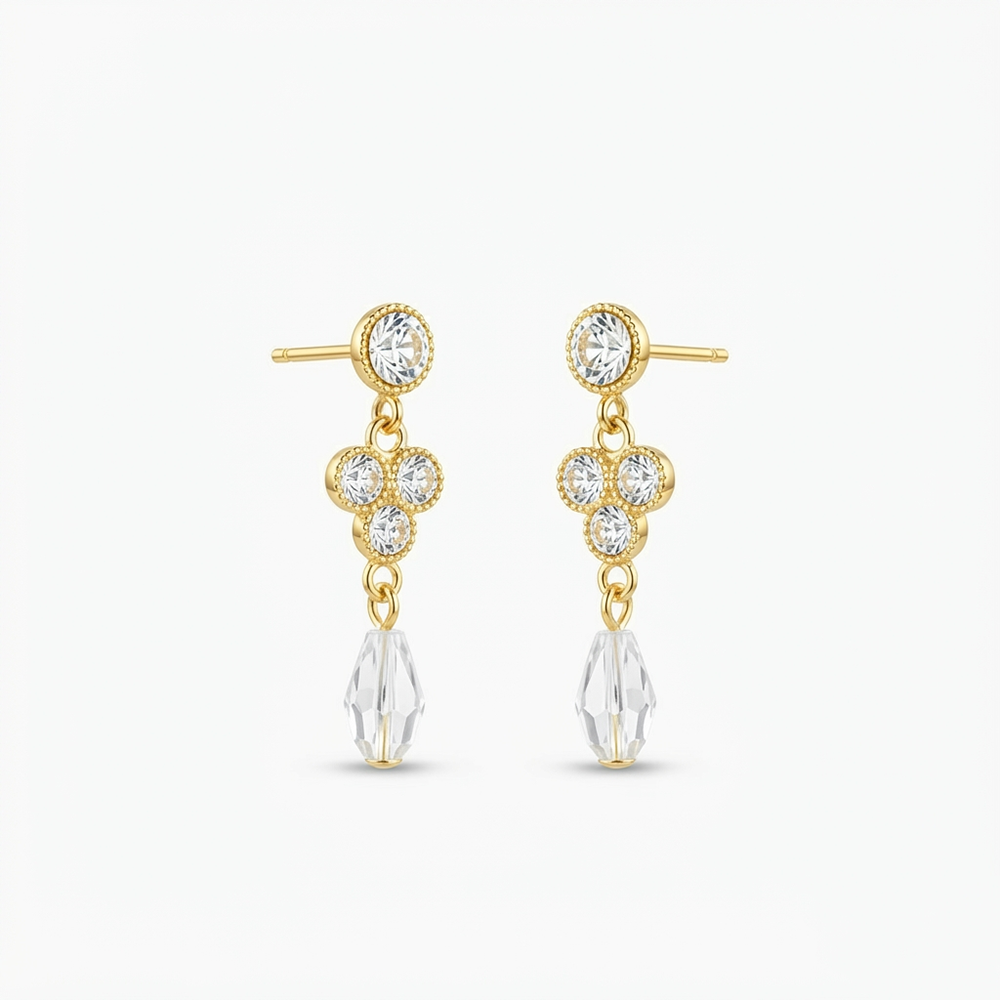 The99Jewel Magnificent Gold Plated Crystal Stone Dangler Earrings for Women