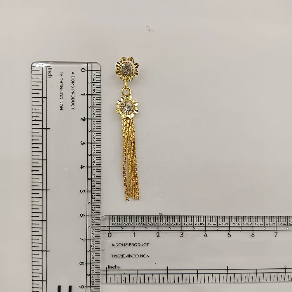 The99Jewel Magnificent Gold Plated Floral Shape Dangler Earrings With Crystal Stone for Women