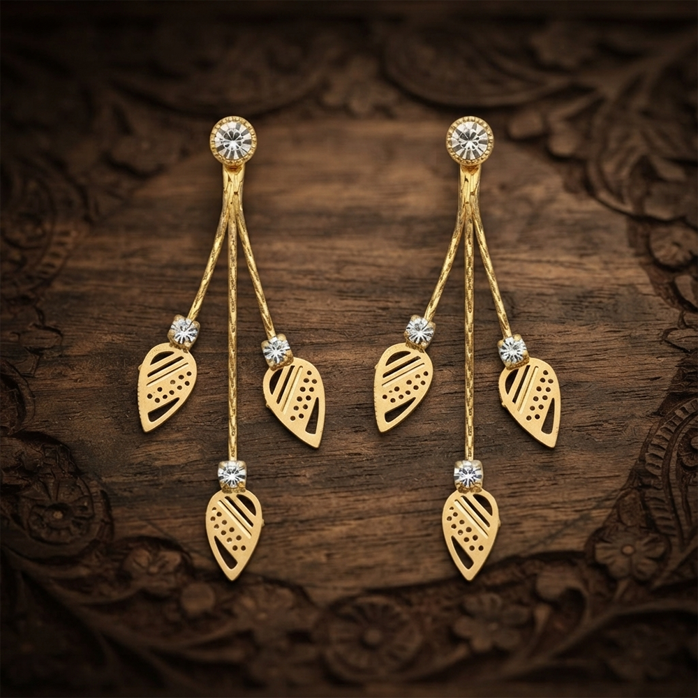 The99Jewel Magnificent Gold Plated Crystal Stone Dangler Earrings for Women