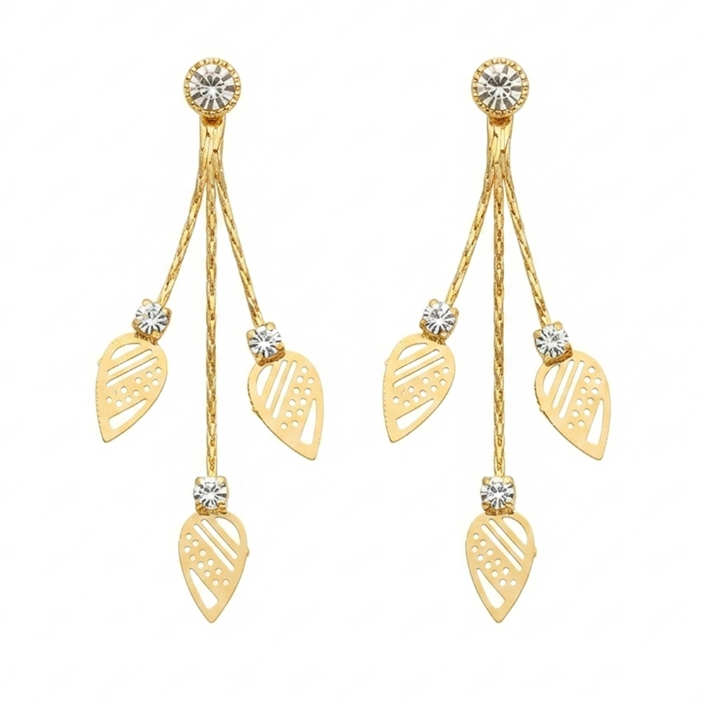 The99Jewel Magnificent Gold Plated Crystal Stone Dangler Earrings for Women