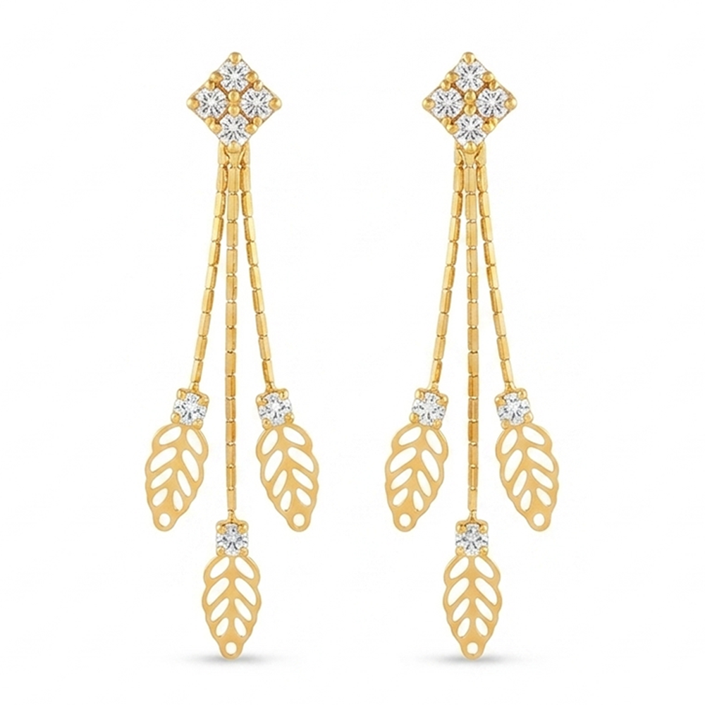 The99Jewel Magnificent Gold Plated Crystal Stone Dangler Earrings for Women