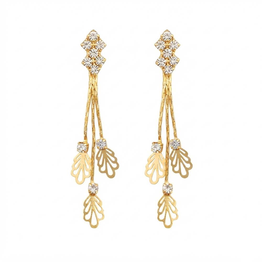 The99Jewel Magnificent Gold Plated Crystal Stone Dangler Earrings for Women