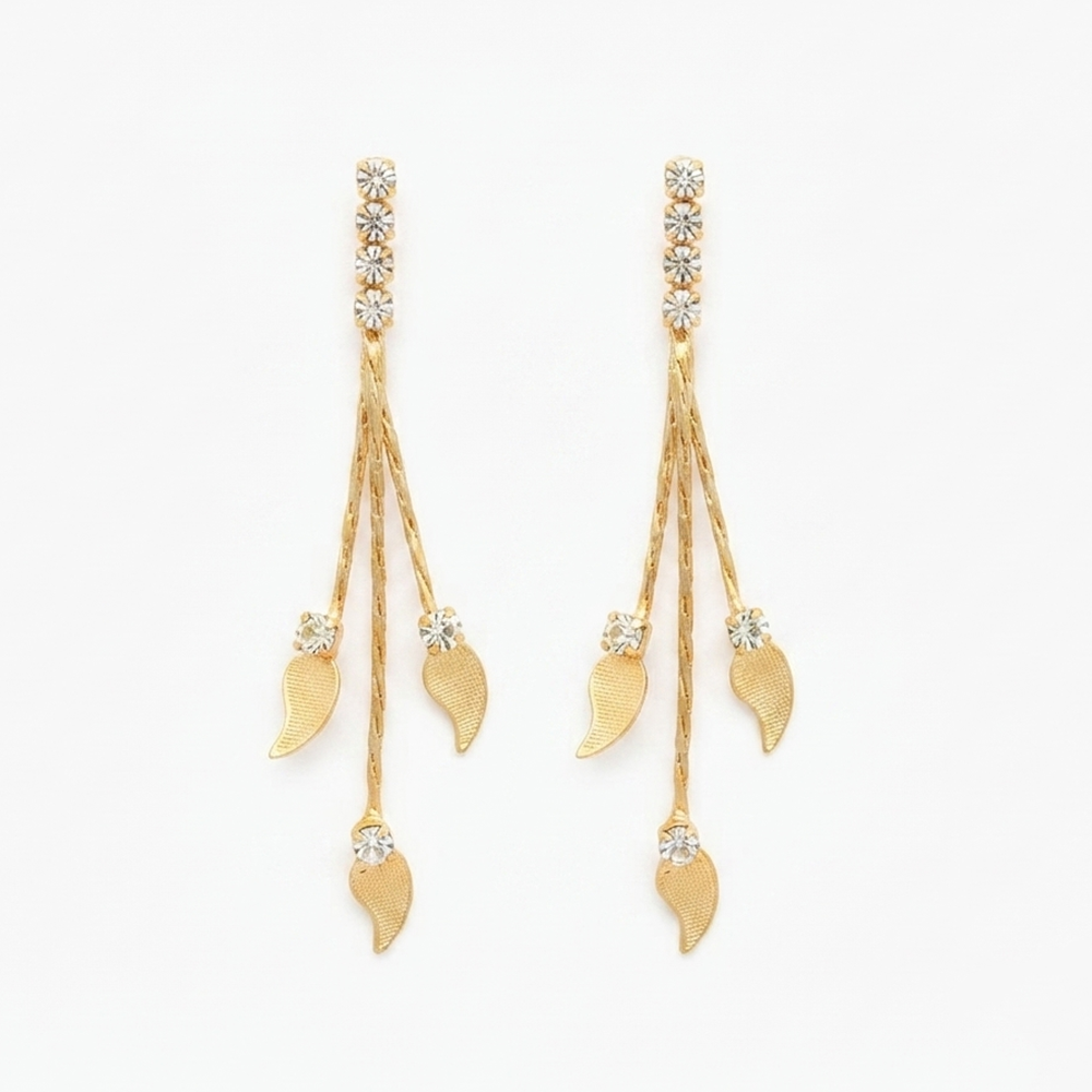 The99Jewel Magnificent Gold Plated Crystal Stone Dangler Earrings for Women