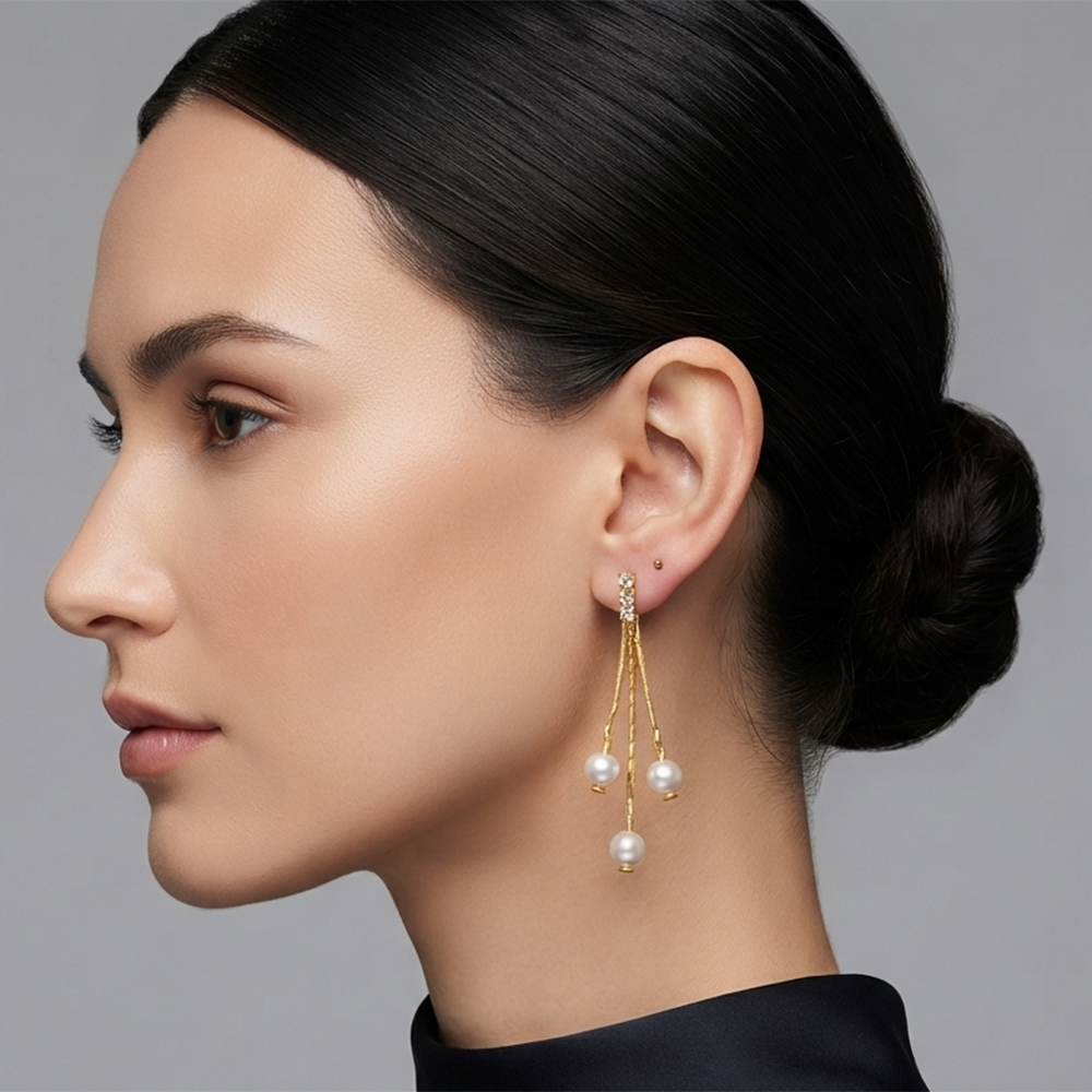 The99Jewel Magnificent Gold Plated Crystal Stone Dangler Earrings for Women