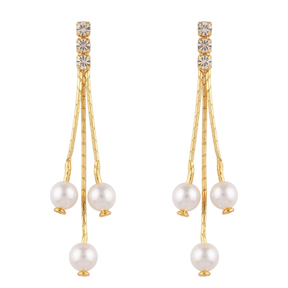 The99Jewel Magnificent Gold Plated Crystal Stone Dangler Earrings for Women