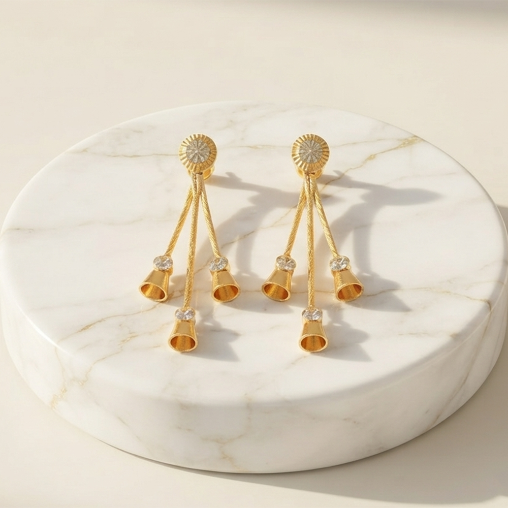 The99Jewel Magnificent Gold Plated Crystal Stone Dangler Earrings for Women
