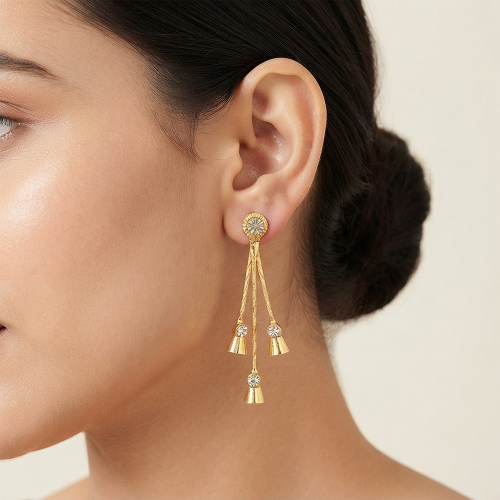 The99Jewel Magnificent Gold Plated Crystal Stone Dangler Earrings for Women