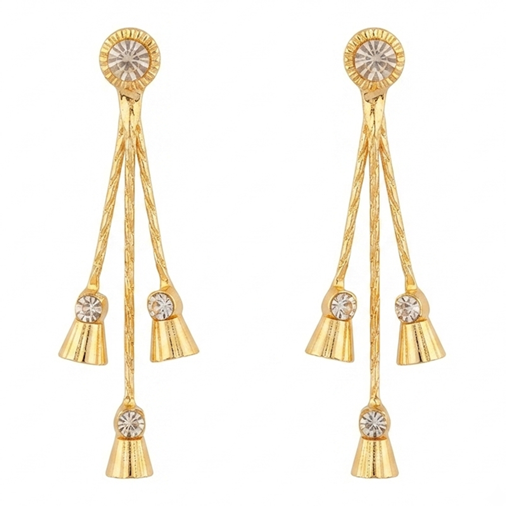 The99Jewel Magnificent Gold Plated Crystal Stone Dangler Earrings for Women