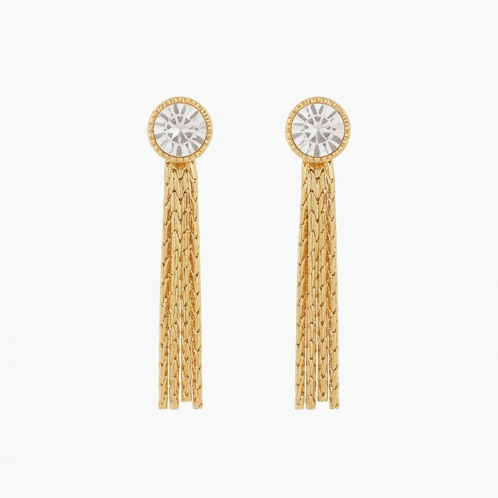 The99Jewel Magnificent Gold Plated Crystal Stone Dangler Earrings for Women