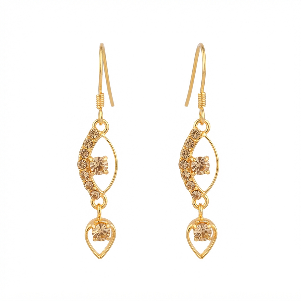 The99Jewel Magnificent Gold Plated Crystal Stone Dangler Earrings for Women