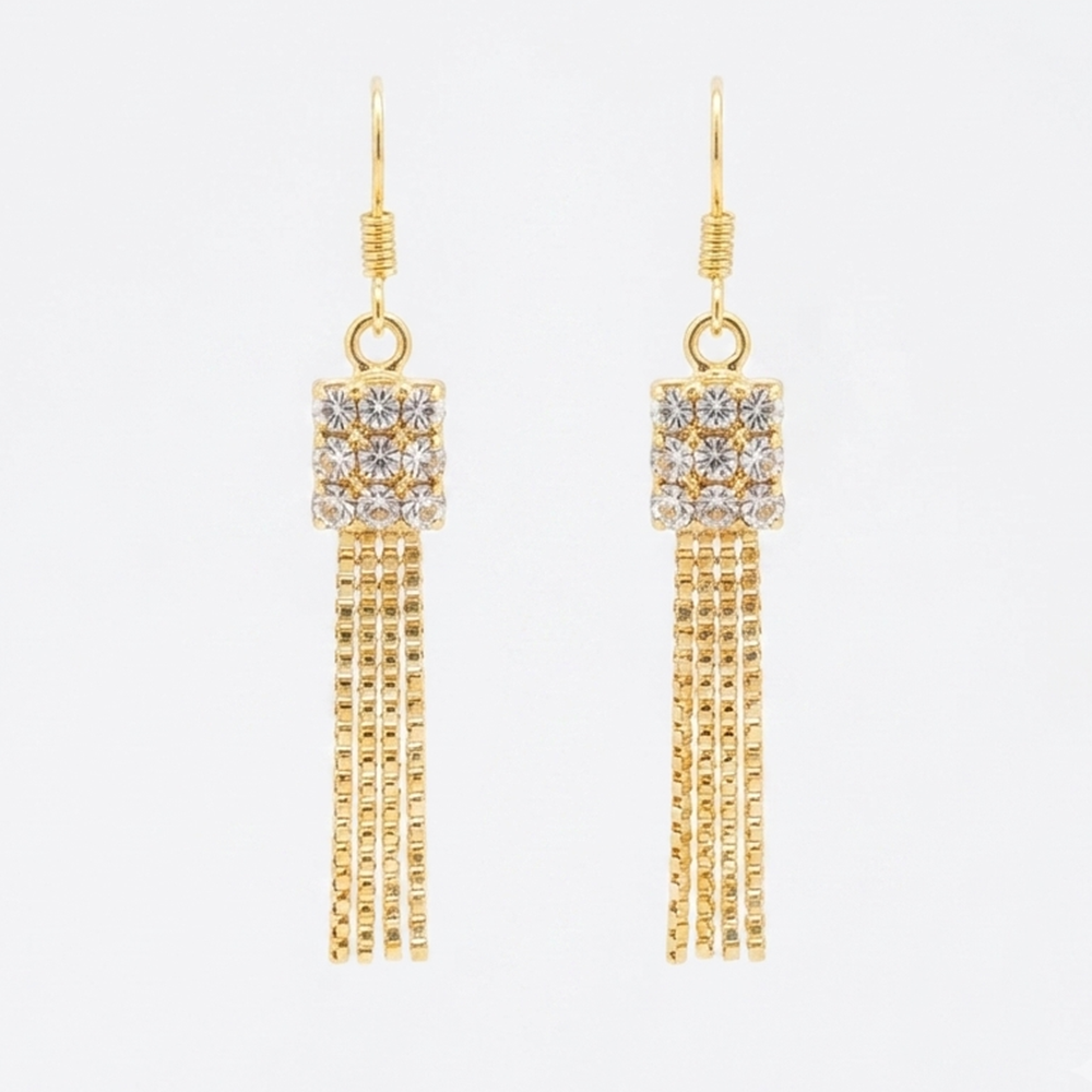 The99Jewel Magnificent Gold Plated Crystal Stone Dangler Earrings for Women