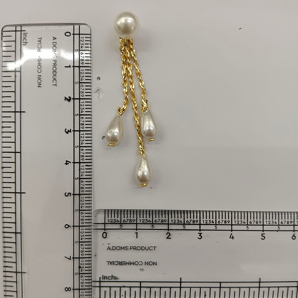 The99Jewel Magnificent Gold Plated Pearl Dangler Earrings for Women