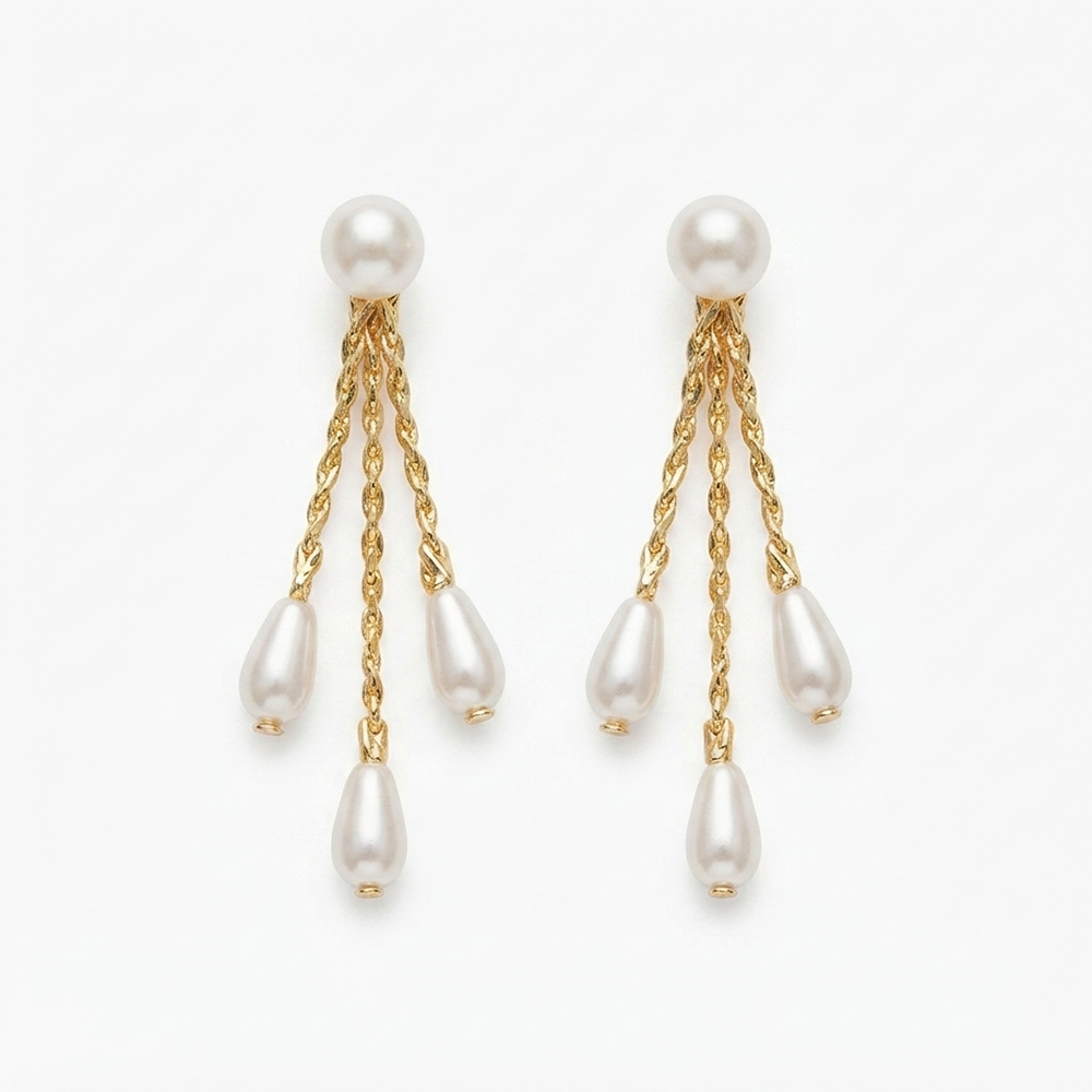 The99Jewel Magnificent Gold Plated Pearl Dangler Earrings for Women