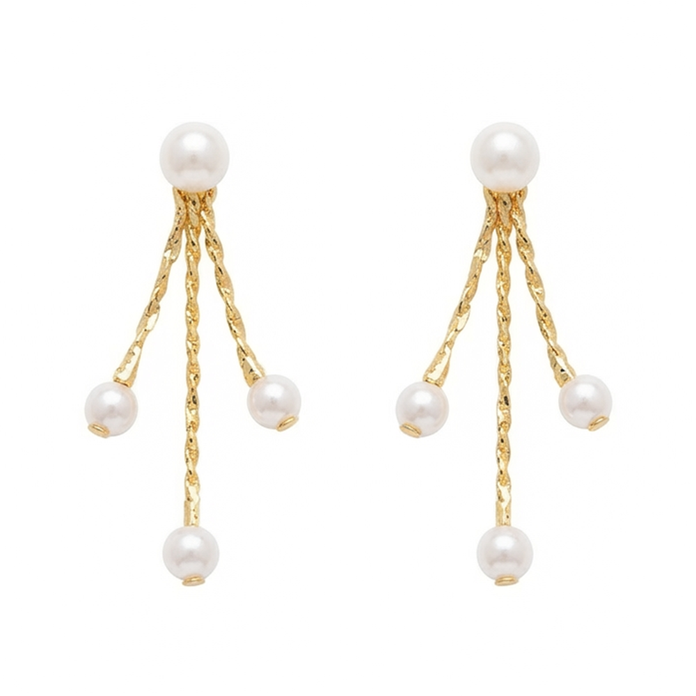 The99Jewel Magnificent Gold Plated Pearl Dangler Earrings for Women