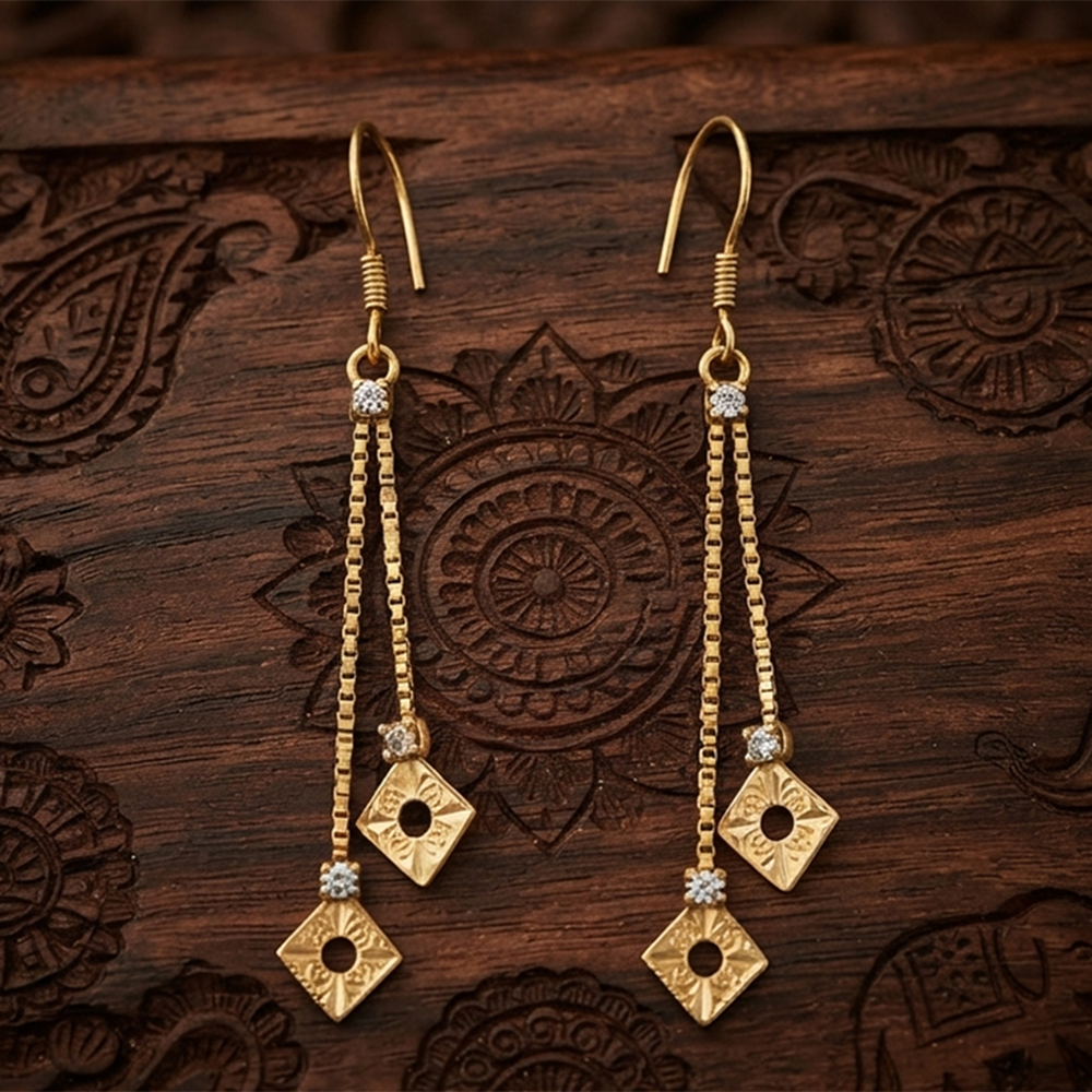 The99Jewel Magnificent Gold Plated Crystal Stone Dangler Earrings for Women