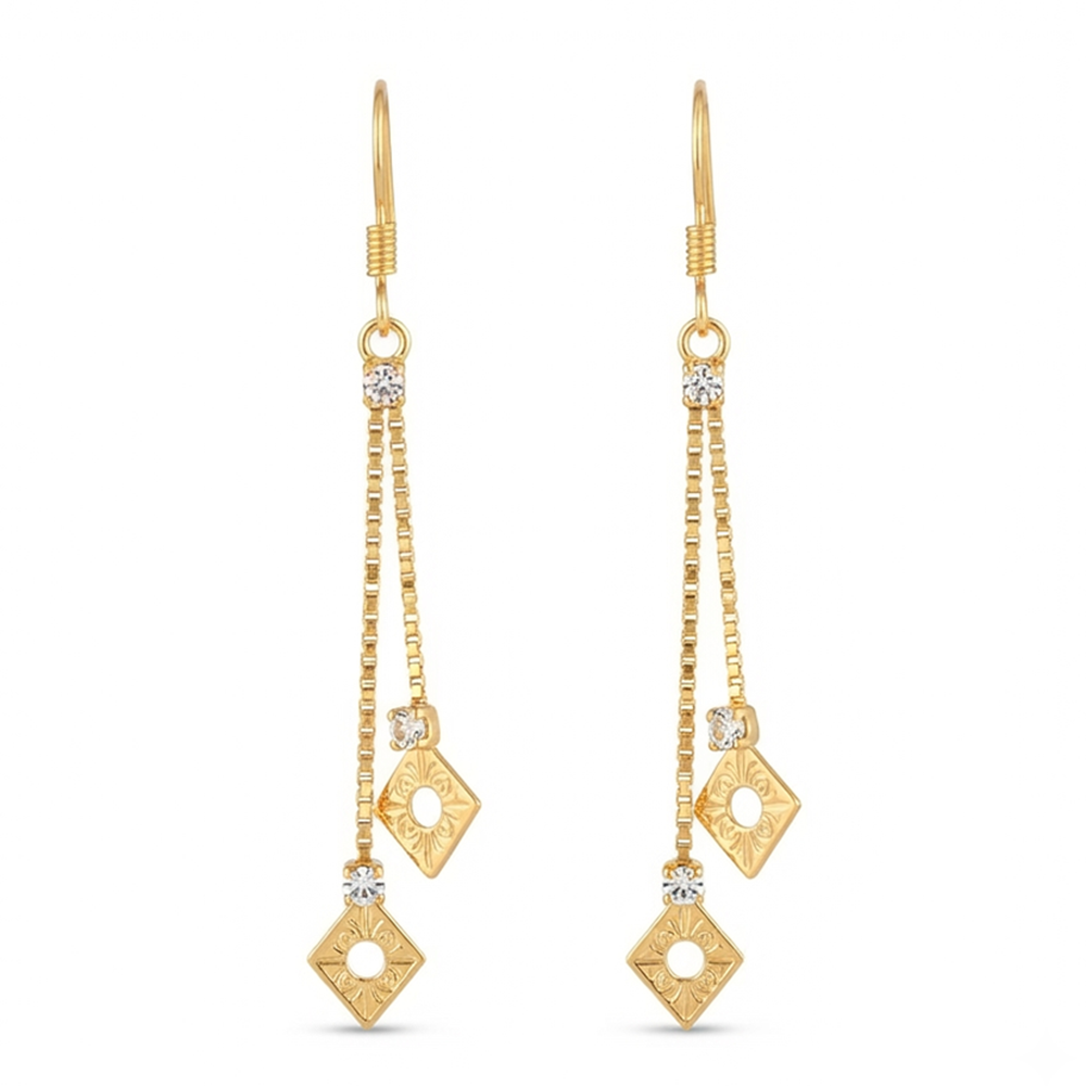 The99Jewel Magnificent Gold Plated Crystal Stone Dangler Earrings for Women