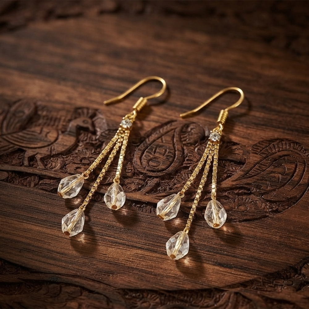 The99Jewel Magnificent Gold Plated Pearl Dangler Earrings for Women