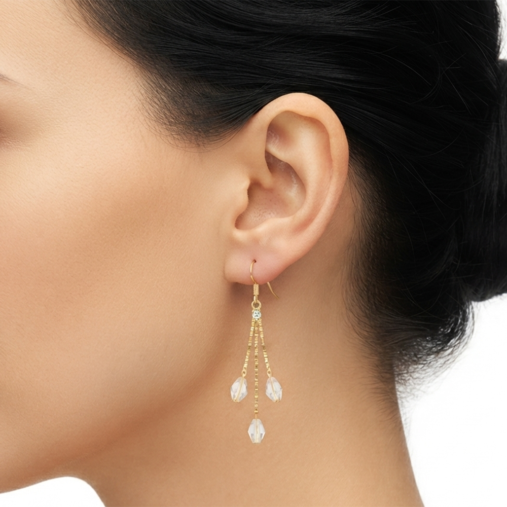 The99Jewel Magnificent Gold Plated Pearl Dangler Earrings for Women