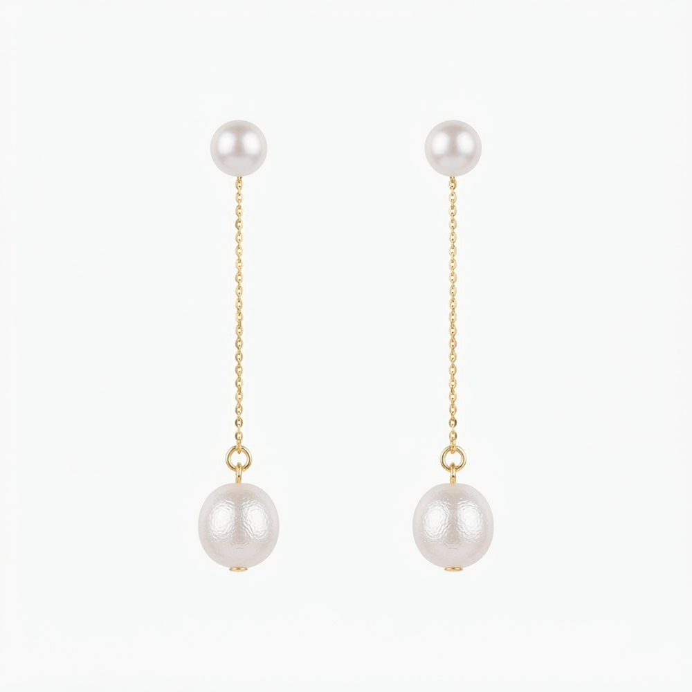 The99Jewel Magnificent Gold Plated Pearl Dangler Earrings for Women