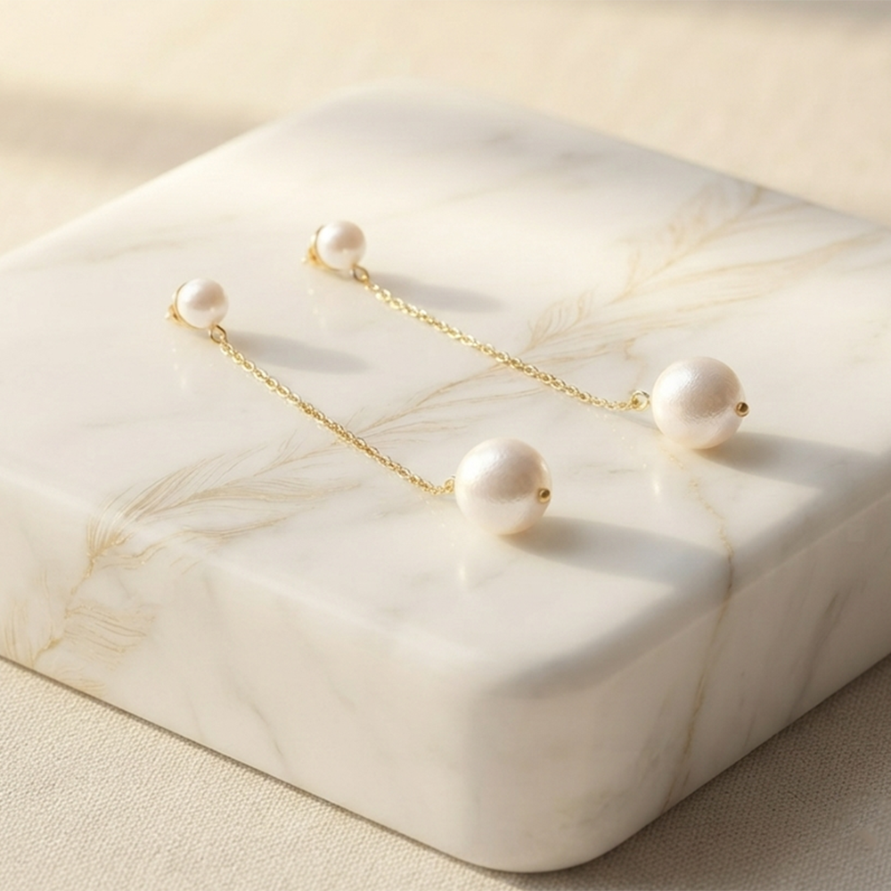 The99Jewel Magnificent Gold Plated Pearl Dangler Earrings for Women