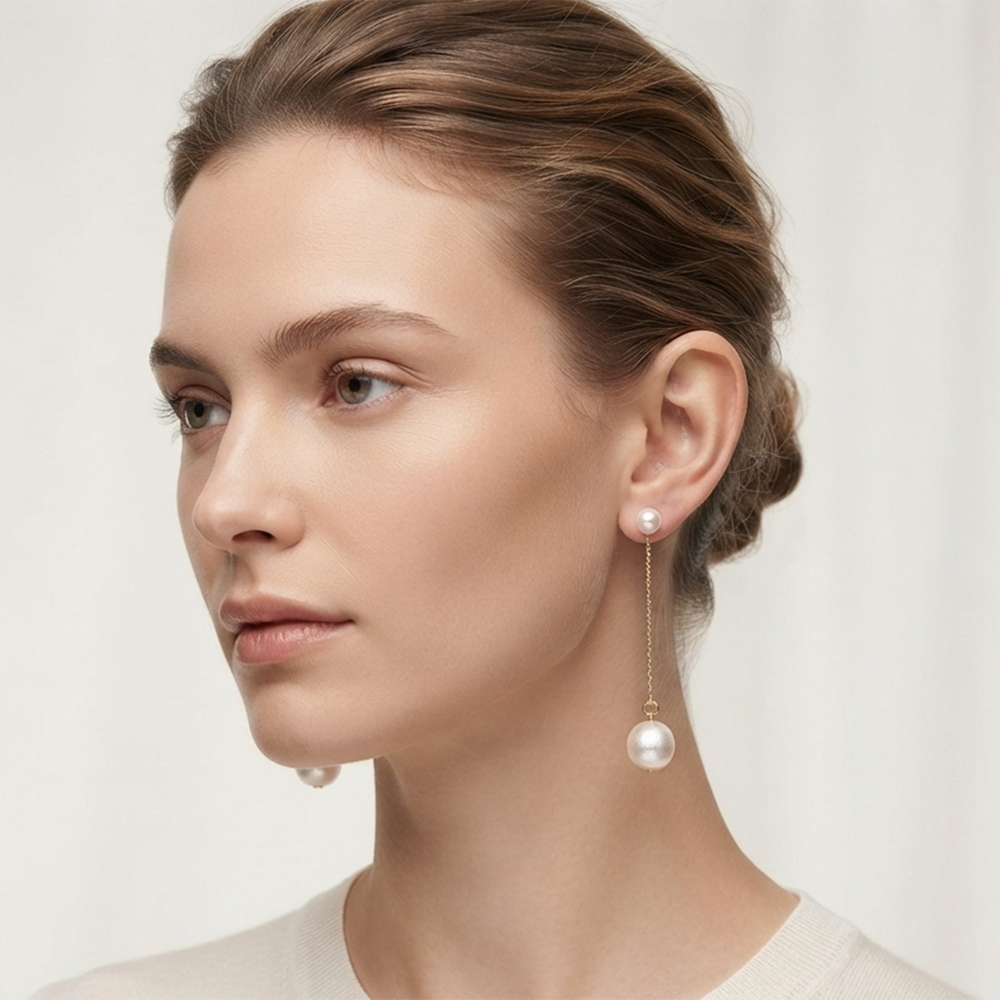 The99Jewel Magnificent Gold Plated Pearl Dangler Earrings for Women