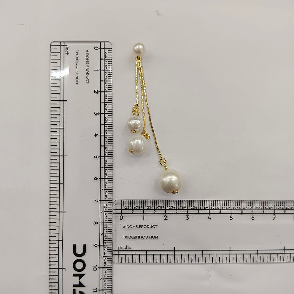 The99Jewel Magnificent Gold Plated Pearl Dangler Earrings for Women