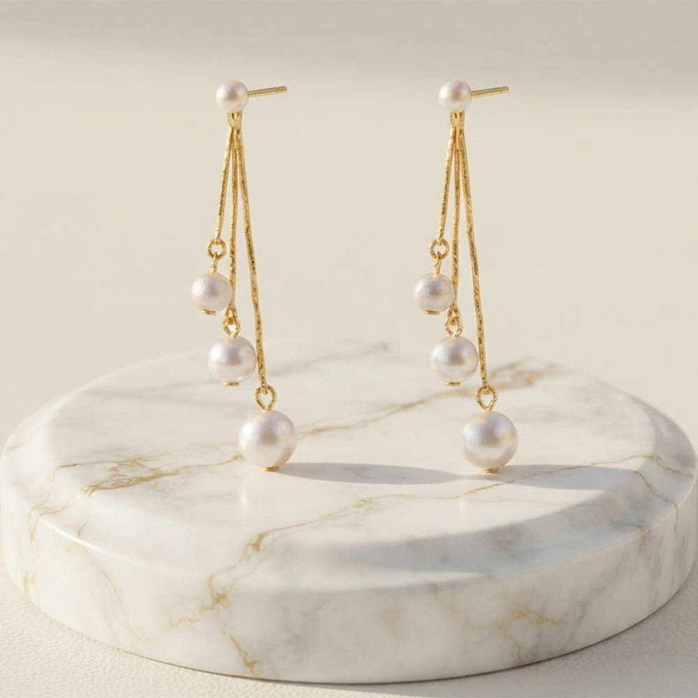 The99Jewel Magnificent Gold Plated Pearl Dangler Earrings for Women