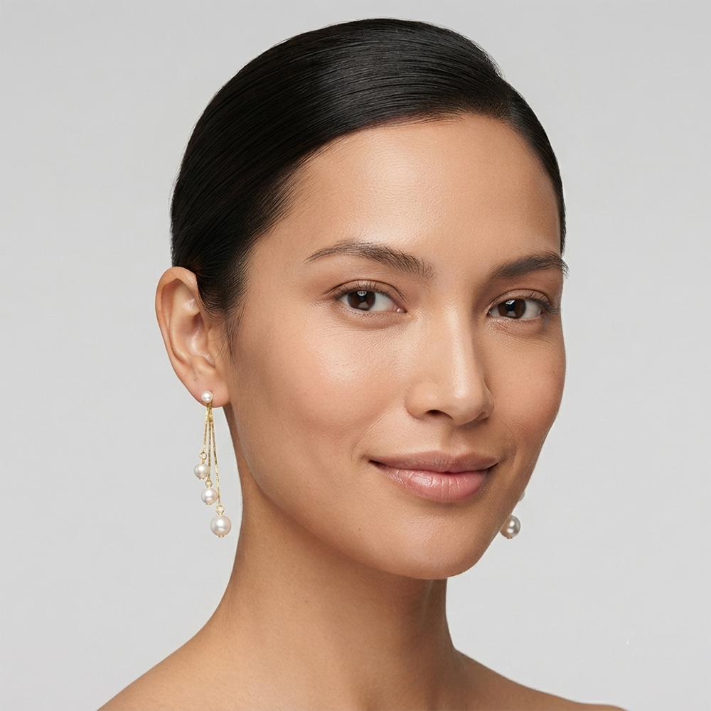 The99Jewel Magnificent Gold Plated Pearl Dangler Earrings for Women