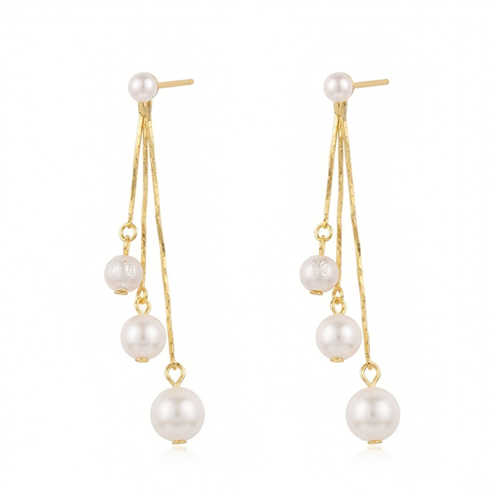 The99Jewel Magnificent Gold Plated Pearl Dangler Earrings for Women