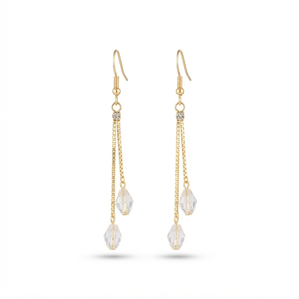 The99Jewel Magnificent Gold Plated Crystal Stone Dangler Earrings for Women