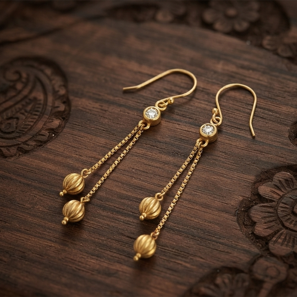 The99Jewel Magnificent Gold Plated Crystal Stone Dangler Earrings for Women