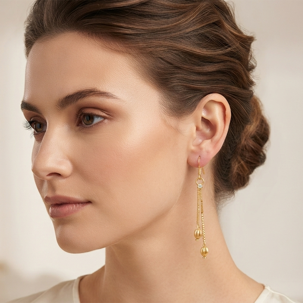The99Jewel Magnificent Gold Plated Crystal Stone Dangler Earrings for Women