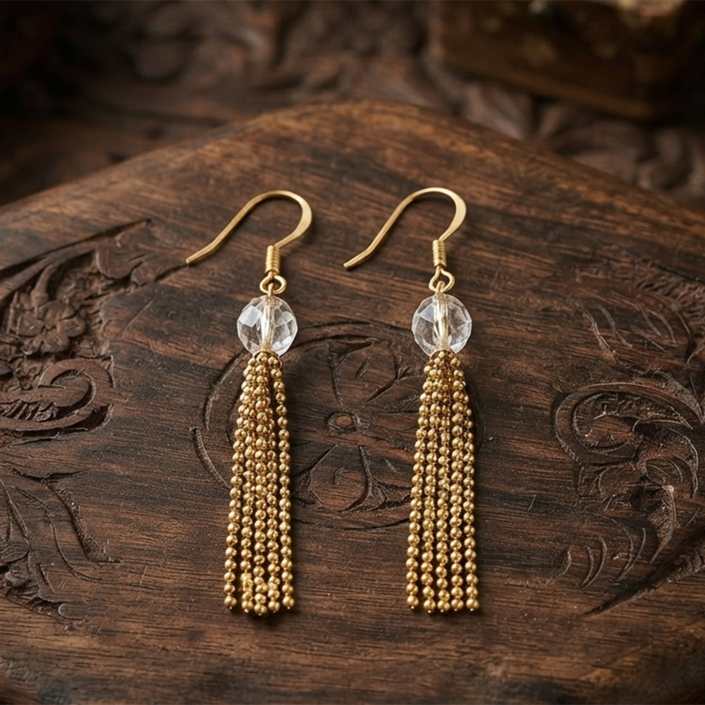 The99Jewel Magnificent Gold Plated Crystal Stone Dangler Earrings for Women