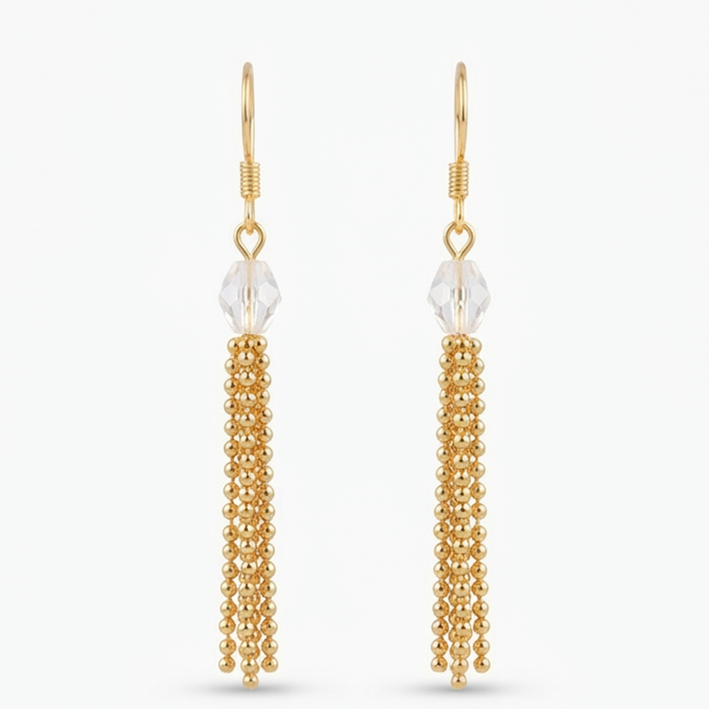 The99Jewel Magnificent Gold Plated Crystal Stone Dangler Earrings for Women