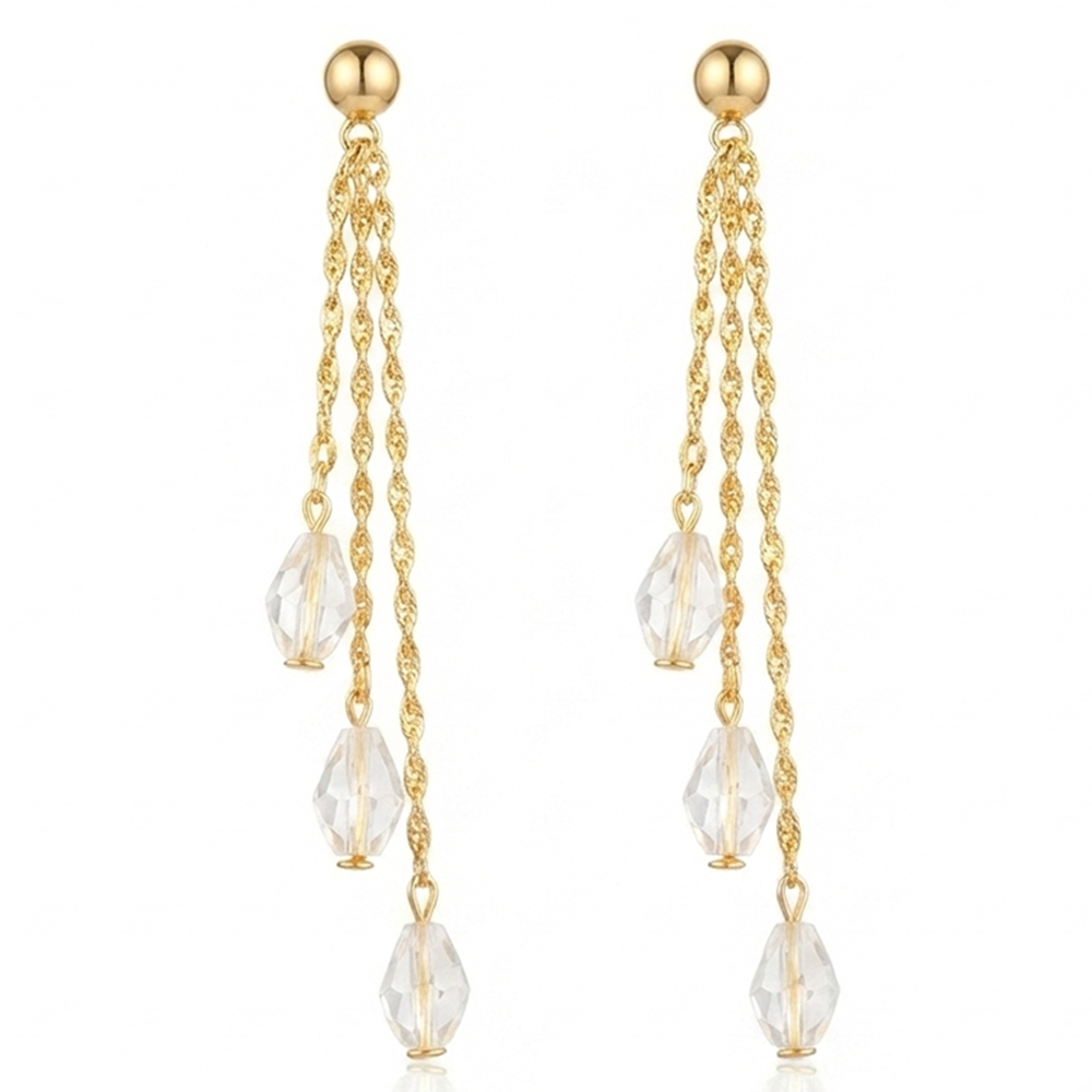 The99Jewel Magnificent Gold Plated Crystal Stone Dangler Earrings for Women