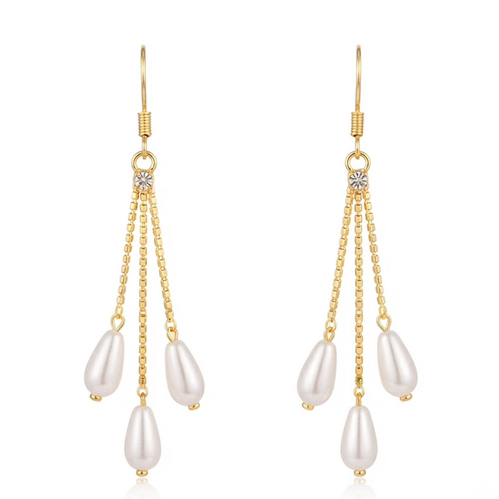 The99Jewel Magnificent Gold Plated Pearl Dangler Earrings for Women