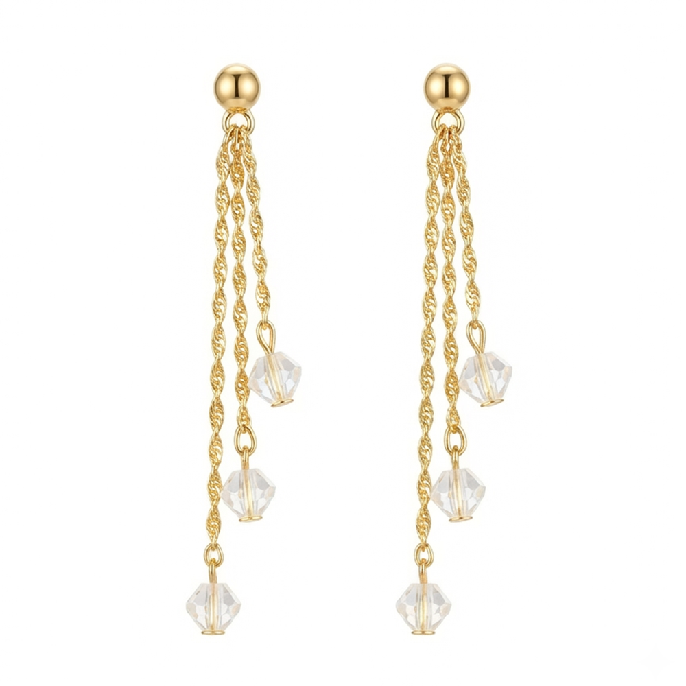 The99Jewel Magnificent Gold Plated Crystal Stone Dangler Earrings for Women