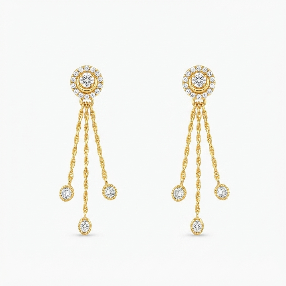 The99Jewel Magnificent Gold Plated Crystal Stone Dangler Earrings for Women
