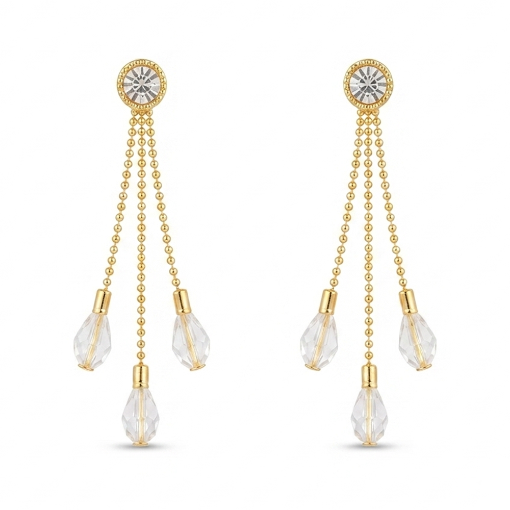 The99Jewel Magnificent Gold Plated Crystal Stone Dangler Earrings for Women