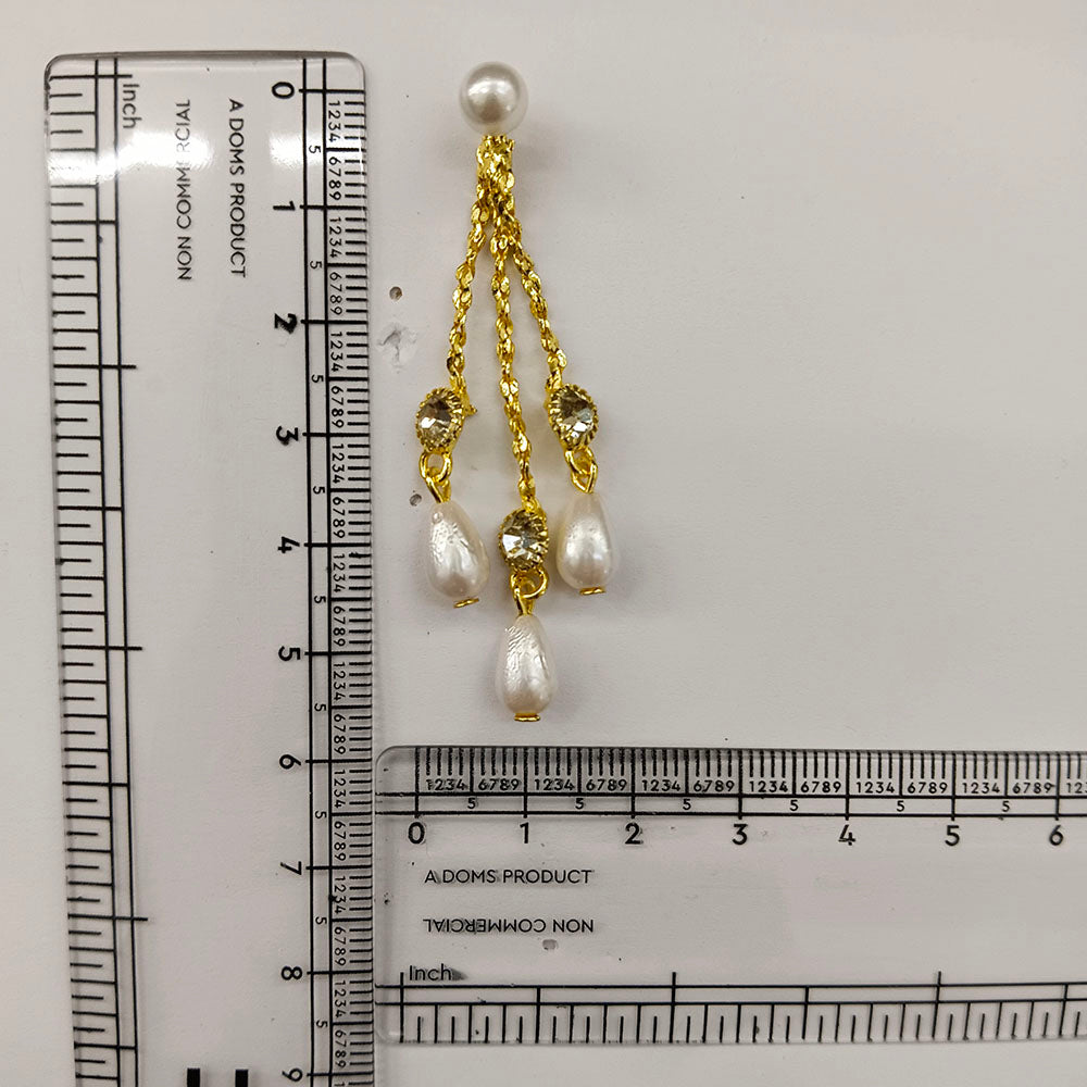 The99Jewel Magnificent Gold Plated Pearl Dangler Earrings for Women