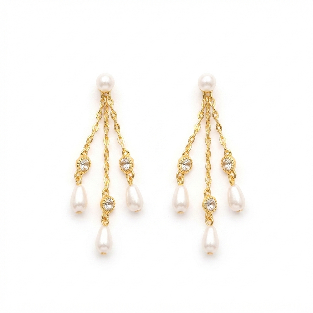 The99Jewel Magnificent Gold Plated Pearl Dangler Earrings for Women