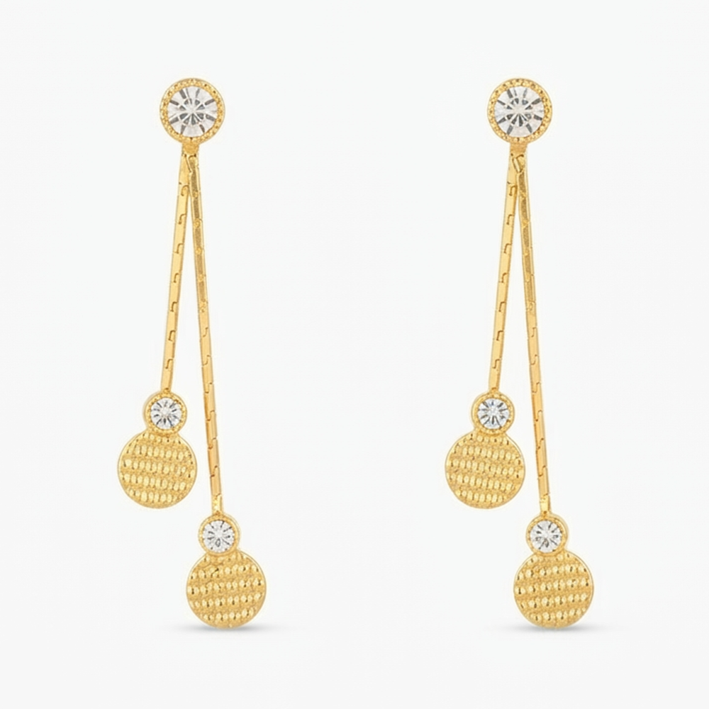The99Jewel Magnificent Gold Plated Crystal Stone Dangler Earrings for Women