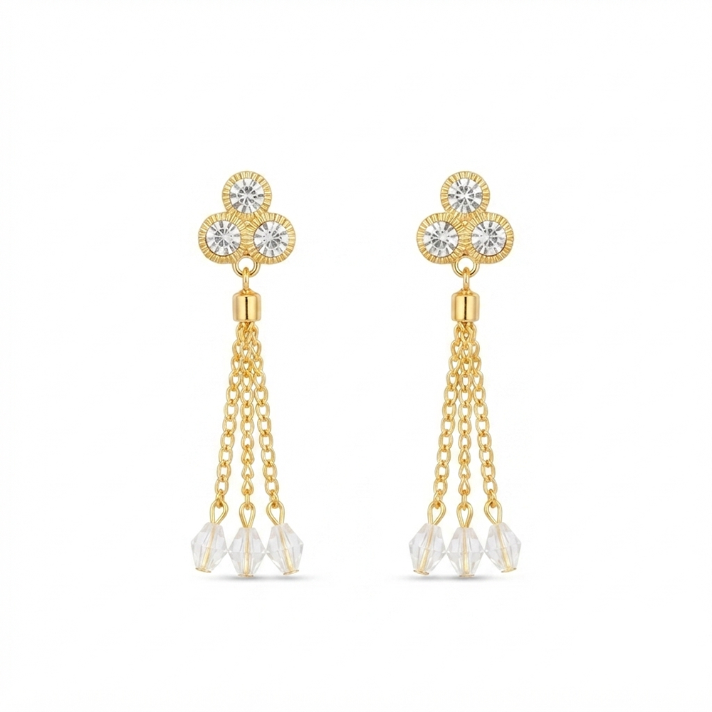 The99Jewel Magnificent Gold Plated Crystal Stone Dangler Earrings for Women