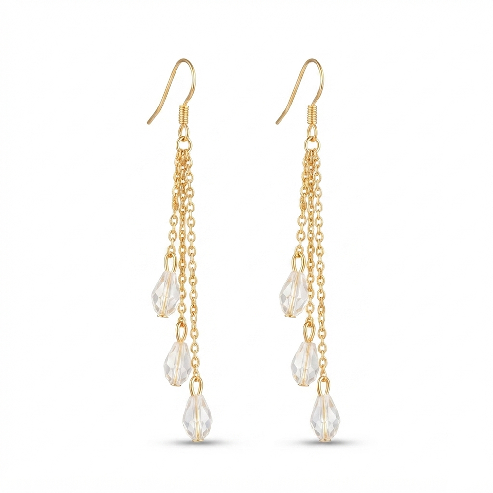 The99Jewel Magnificent Gold Plated Crystal Stone Dangler Earrings for Women