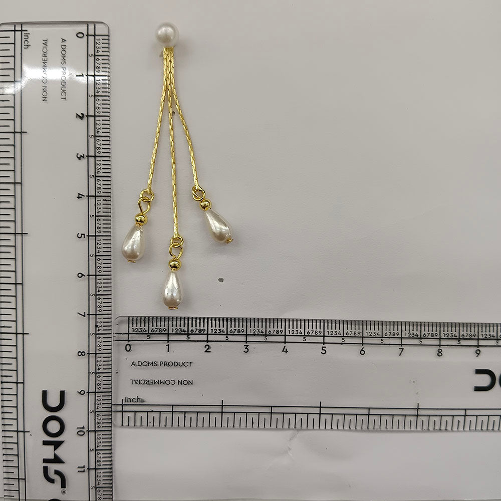 The99Jewel Magnificent Gold Plated Pearl Dangler Earrings for Women