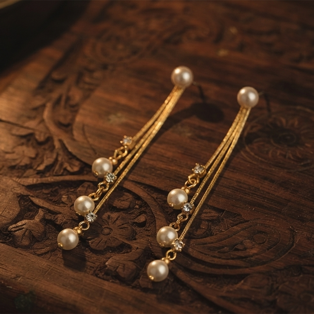 The99Jewel Magnificent Gold Plated Crystal Stone Dangler Earrings for Women