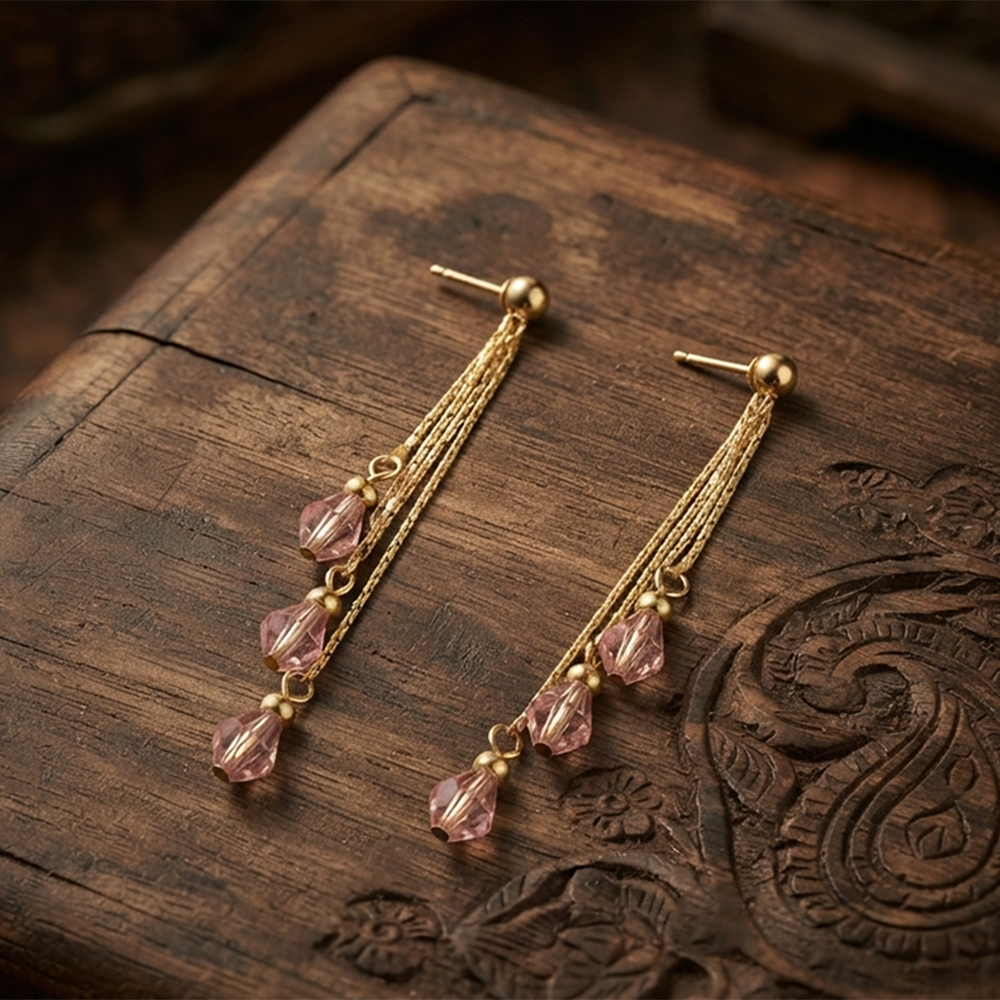 The99Jewel Magnificent Gold Plated Crystal Stone Dangler Earrings for Women