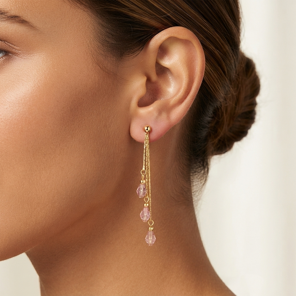 The99Jewel Magnificent Gold Plated Crystal Stone Dangler Earrings for Women