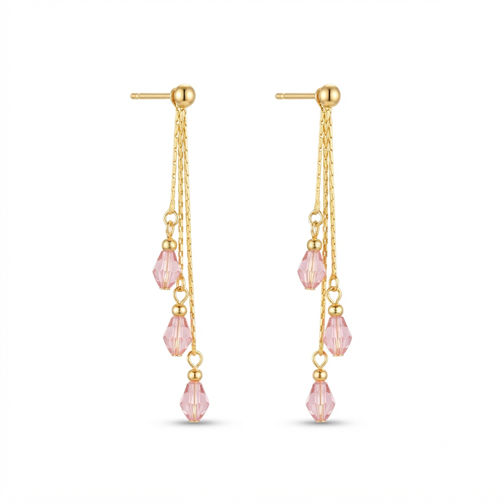The99Jewel Magnificent Gold Plated Crystal Stone Dangler Earrings for Women